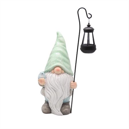 INFINITY Multicolored Iron/Magnesia 16.14 in. H Gnome Figurine with Solar Lantern Outdoor Decoration, 4PK 1018-2104031